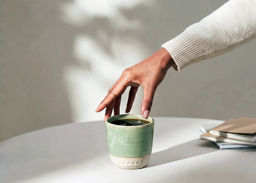 Balance Coffee ceramic cup lifestyle